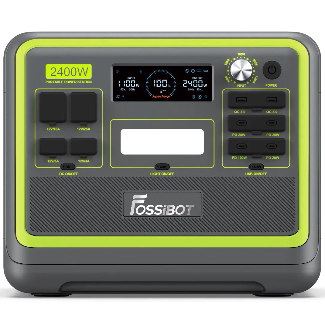 Зарядна станція Fossibot F2400, 2400 Вт, 2048 Вт/год (електростанція для дому, UPS, ДБЖ)